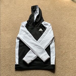 Large Black and White Adidas Hoodie